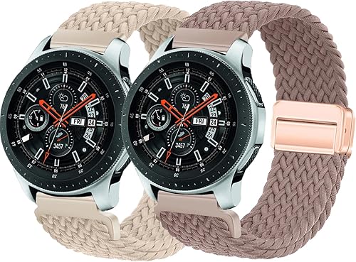 Bandas magnéticas trenzadas de 0.866 in para Samsung Galaxy Watch 3 Band 1.772 inGalaxy Watch 1.811 inGear S3 FrontierClassic mujereshombres, correa