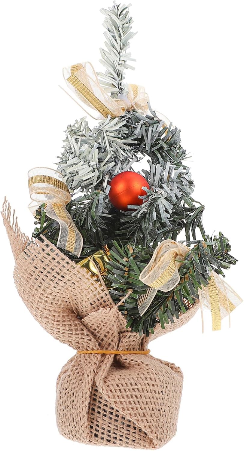 2pcs Christmas Tree Decor Cute Desktop Ornament Holiday Decoration Table Centerpiece for