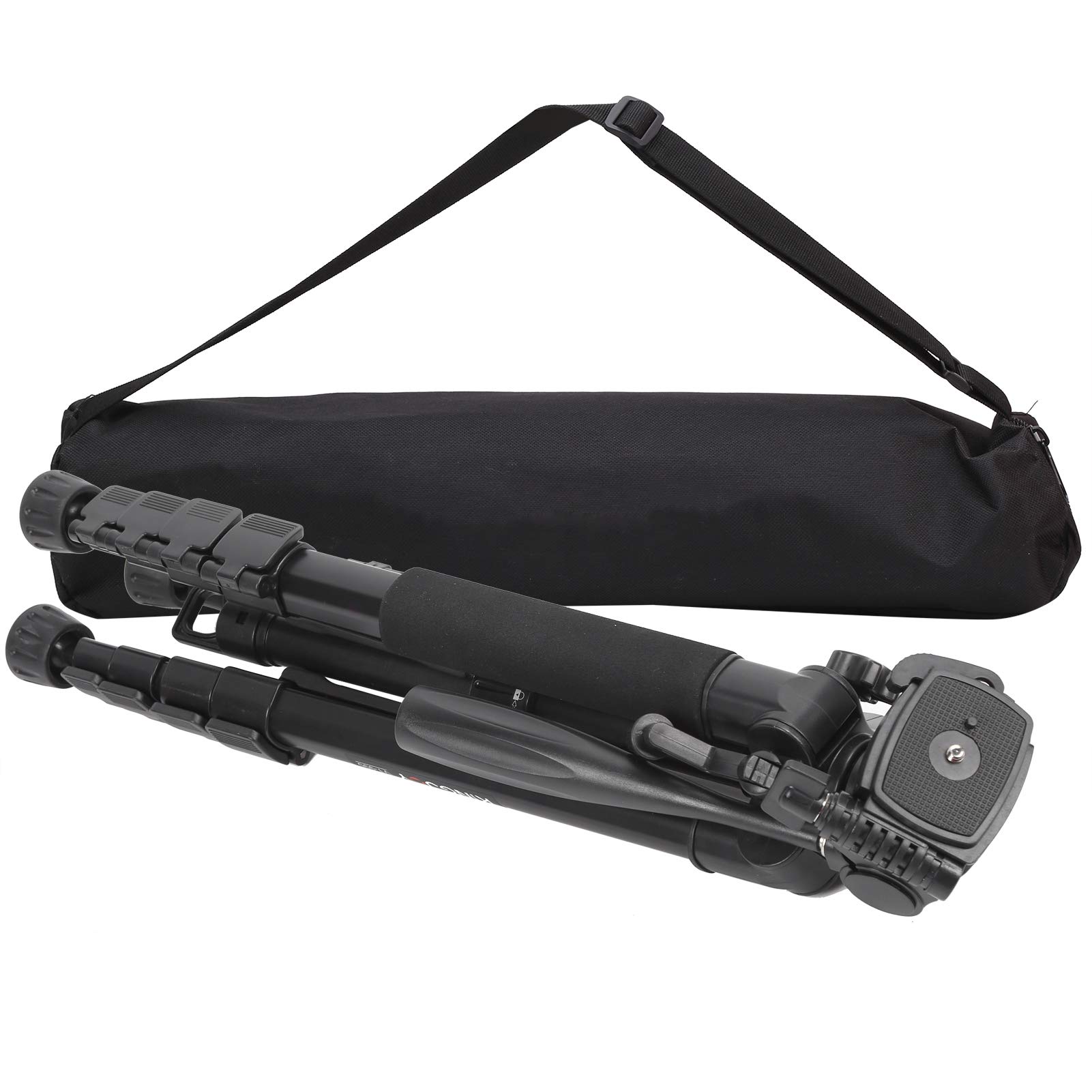 Camera Tripod Phone Tripod,Portable Camera Tripod Aluminum Alloy Photography Stand with Ball Head & Rubber Foot Pad & Load?Bearing Hook, for Camera