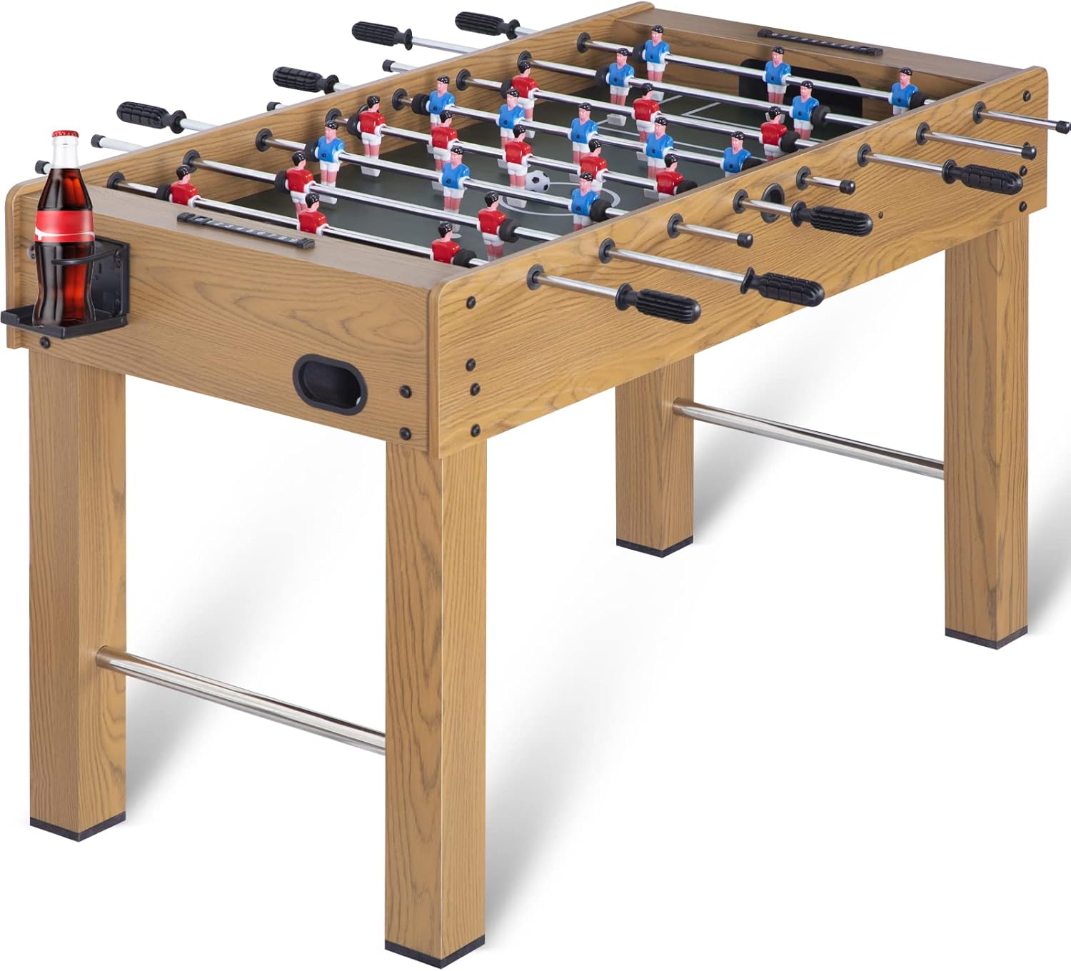 48in Foosball Table, Competition Sized Soccer Table w/ 2 Balls, 2 Cup Holders 2x4ft for Kids, Adults, Suit for 4 Players, Football Table for Home, Game Room, Arcade