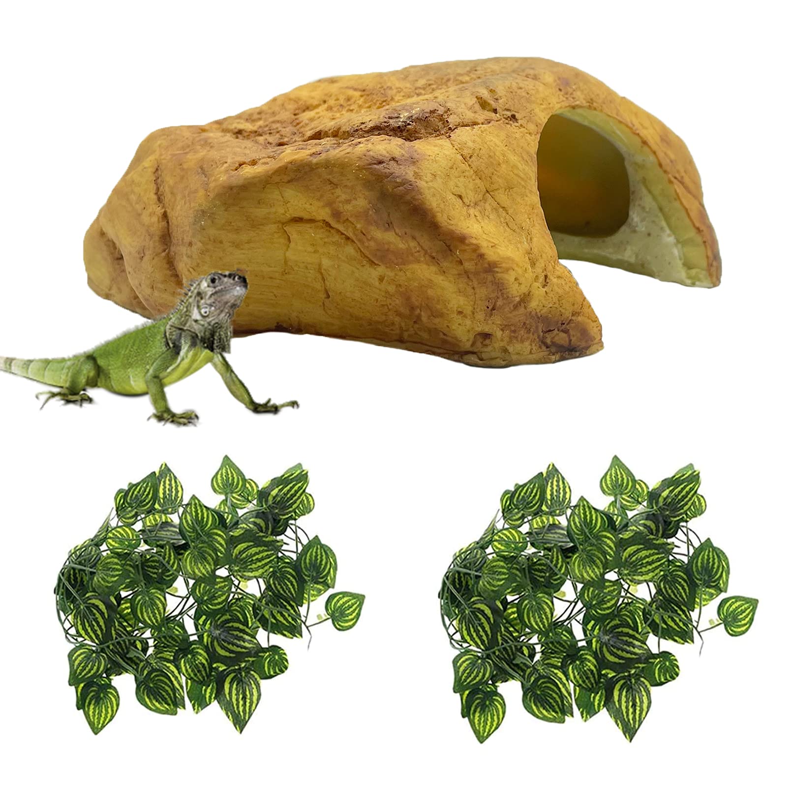 Buy Reptile Rock Hide Cave Resin Rock Hideout Reptile Shelter Habitat