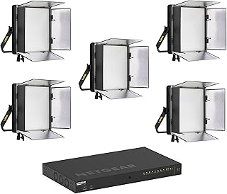 Ikan LBX10-POE-5L-1S Lyra POE 1 x 1 Bi-Color Studio Panel Soft LED Lights with PoE++ Switcher