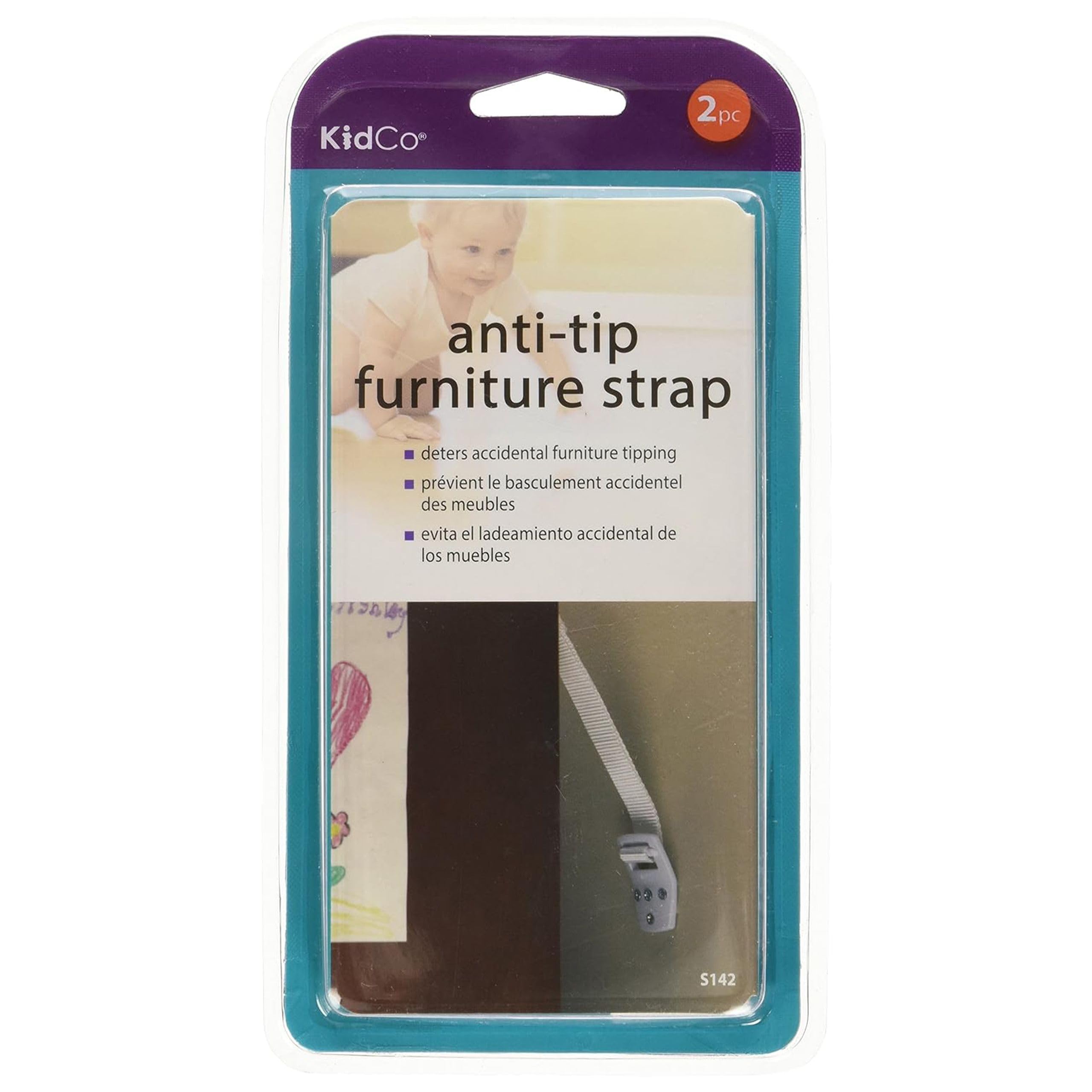 KidCo - Correa para Muebles, Color Blanco, 2 CT