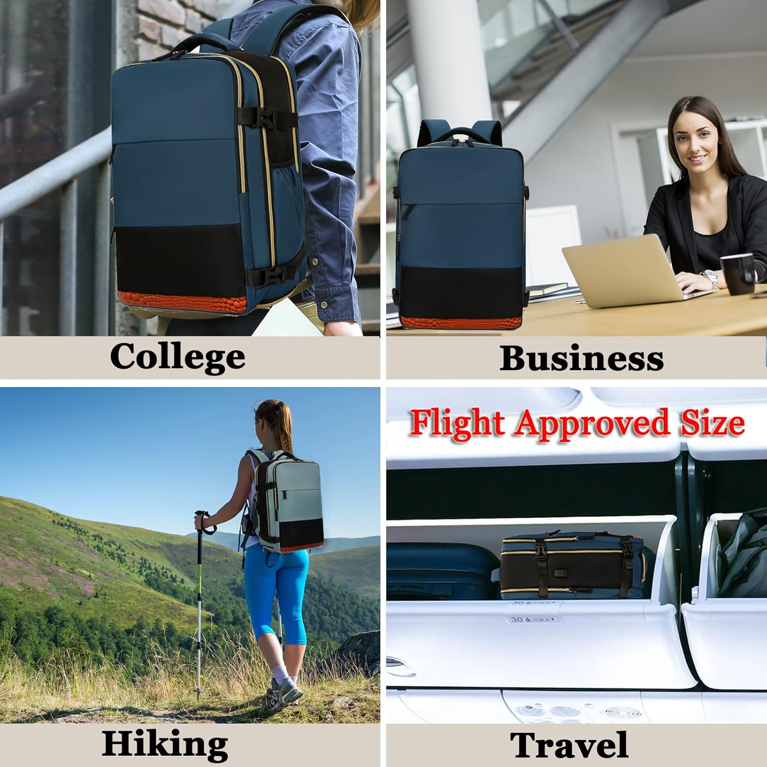 VODIU Travel Backpack for Women, Carry on Backpack Flight Approved Laptop Backpack