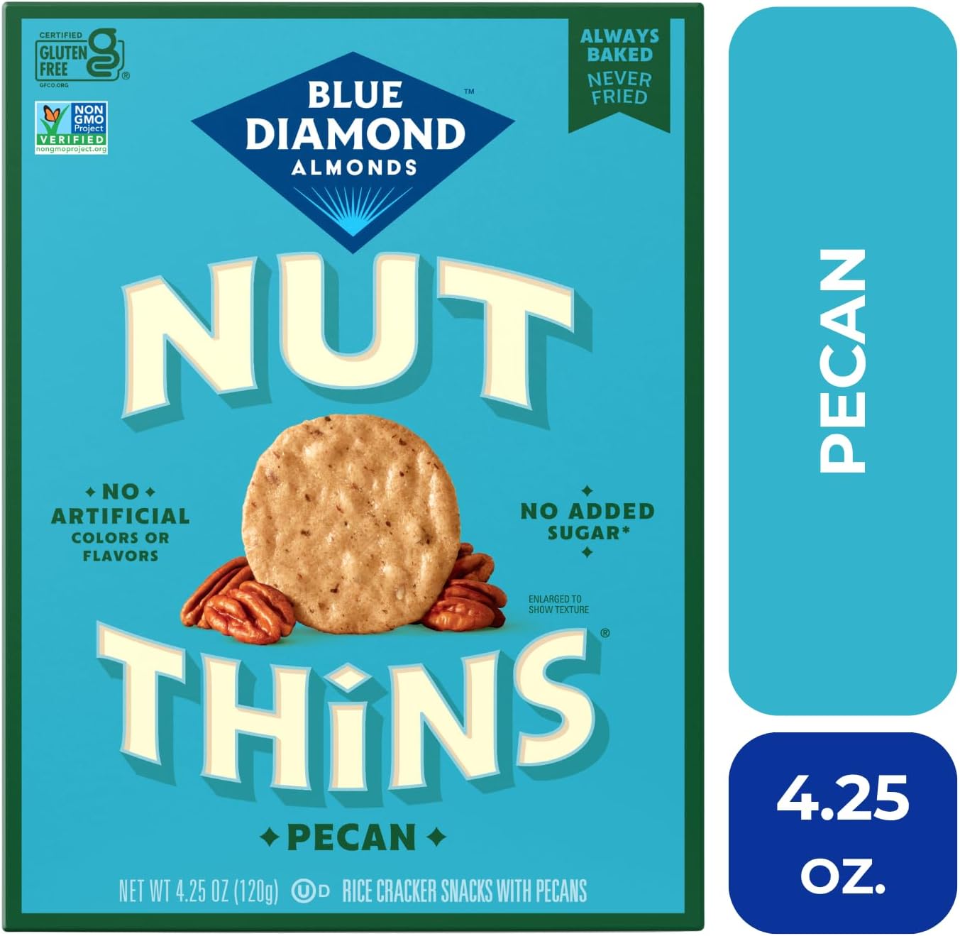 Blue Diond Almonds Pecan Nut-Thins Craer Crisps, 4.25 Ounce