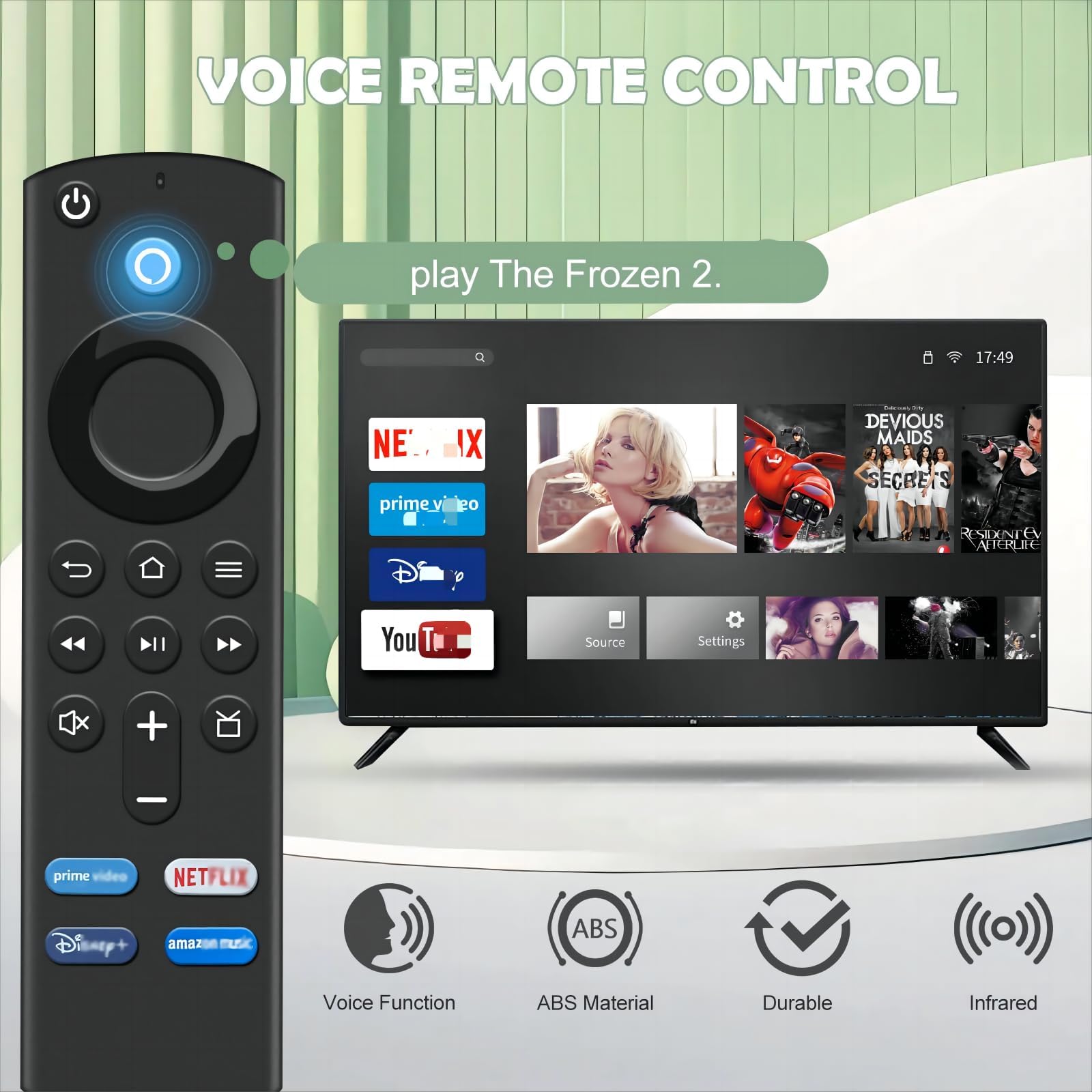 Replacement Voice Remote 3rd Gen with Voice Function fit for AMZ Smart TVs 4K/4K Max/Lite/Cube Stick,and fit for Smart TVs Cube (1st Gen and Later) - Image 3