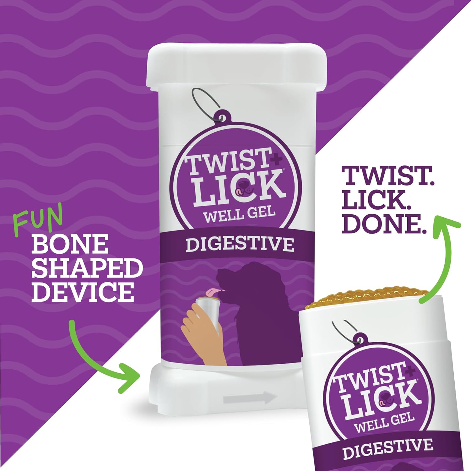 Twist and Lick Vetality Well Gels Digestive Supplement for Dogs, 60 Day Supply