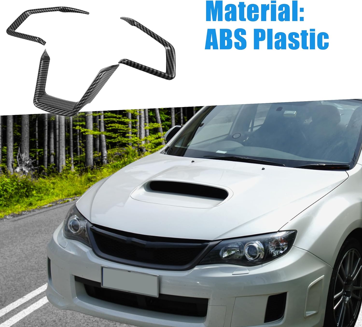 Carbon Fiber Pattern Interior Steering Wheel Cover Trim Auto Front Steering Wheel Sticker for Subaru Impreza 2017-2019 Black (Set of 3)