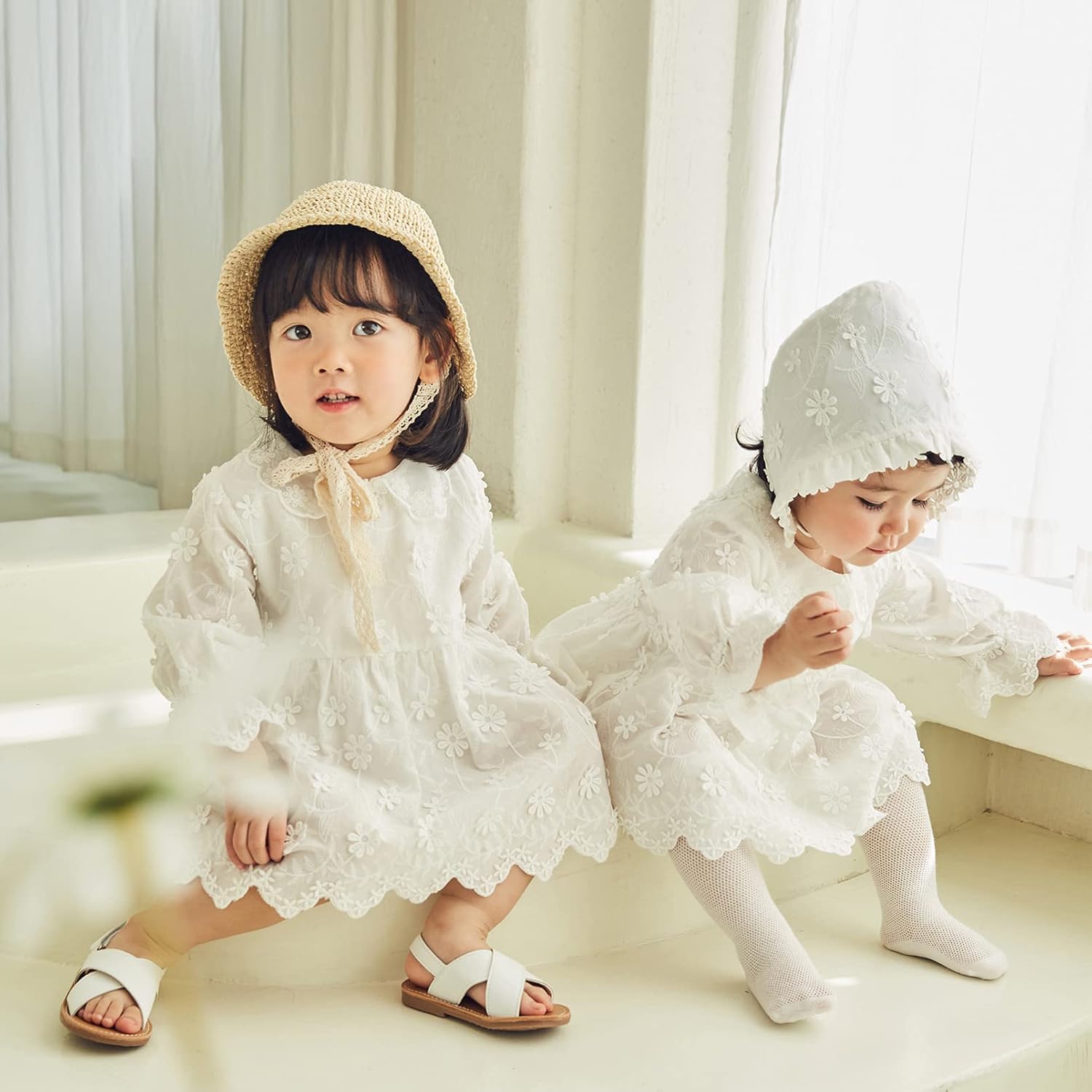 pureborn Baby Toddler Girls Straw Sun Hat Summer Beach Hat - Image 3