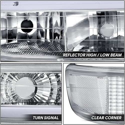Miniatura 3 de DNA MOTORING HL-LB5-CSIL99-CH-CL1 Par de faros delanteros LED 3D DRL y lámparas direccionales de estacionamiento para parachoques compatibles con