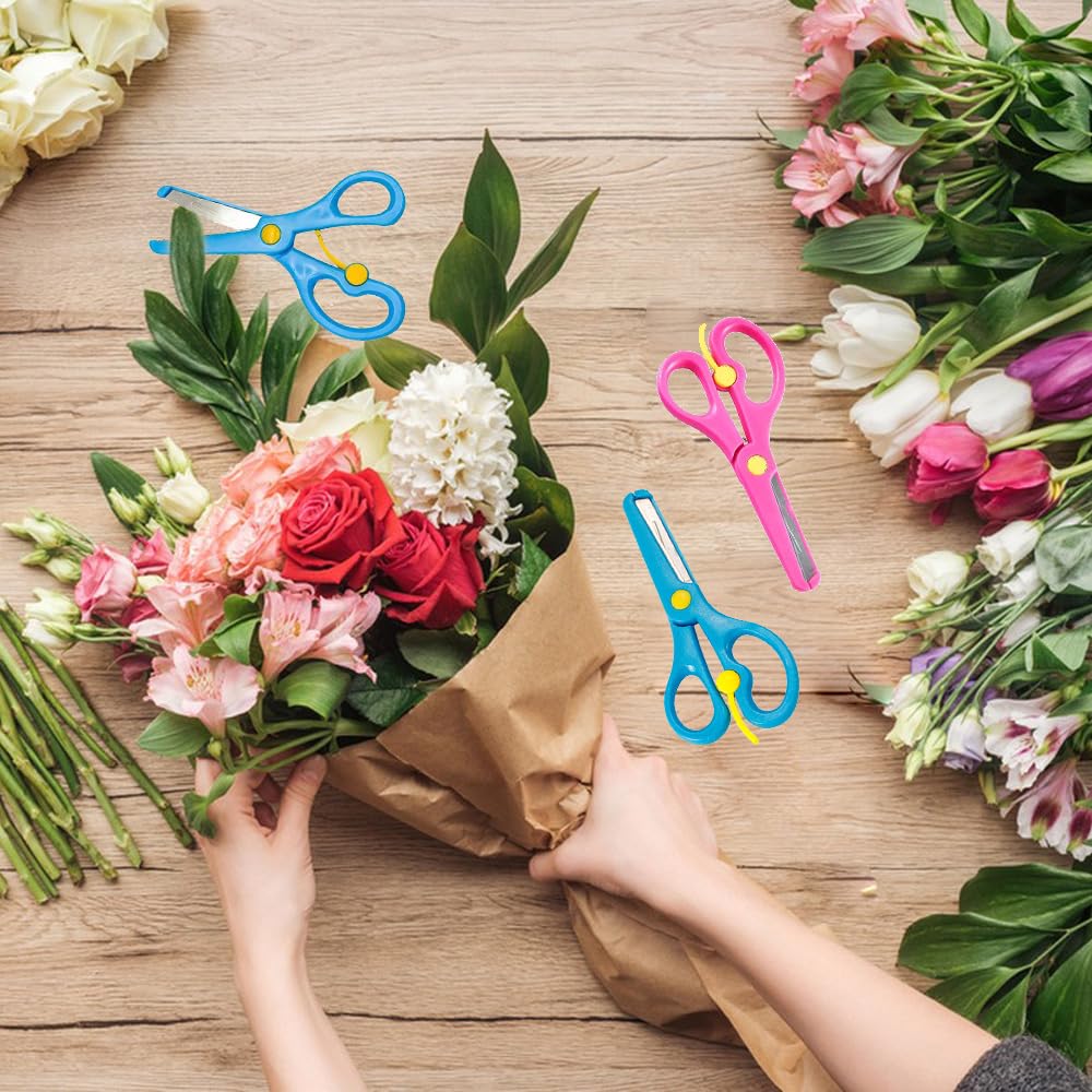 Forbici Bambini, Artigianali Forbici per Bambini, Confezione da 2 Forbici per Bambini Principianti, Plastica Forbici, Applicabile a Forbice Sopra i 3 Anni Nella Scuola Materna