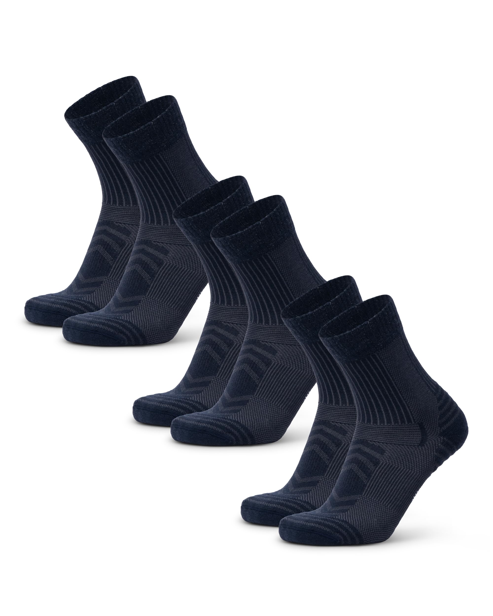 DANISH ENDURANCE Leichte Merino Wolle Wandersocken, Warme Wollsocken, Thermo Merino Socken, Gepolstert, Atmungsaktiv & Anti-Blasen, Unisex, für Herren & Damen, 3 & 5 Paar