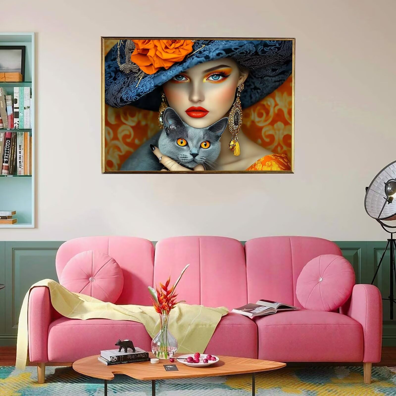Puzzle z kotem, 1500 elementów, trudne puzzle, drewniane puzzle dla całej rodziny, zestaw "zrób to sam", dla dorosłych, nadają się jako dekoracja ścienna i prezenty dla kobiet, temat: piękno 8p-528