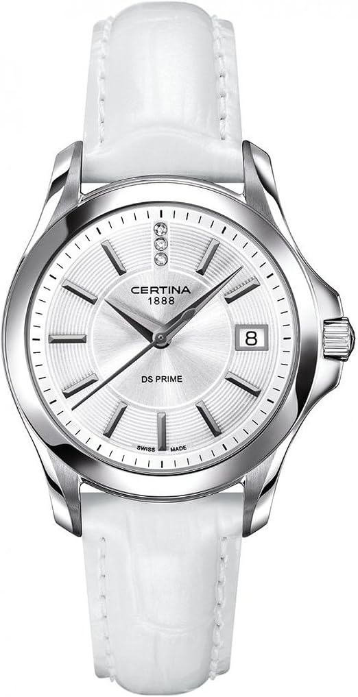 Certina C004.210.16.036.00 - Orologio da polso da donna, cinturino in pelle  colore bianco : Amazon.it: Orologi