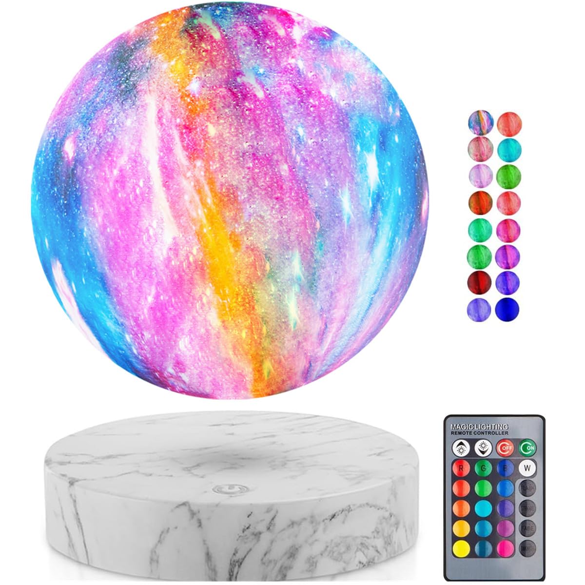 Levitierende Mondlampe Galaxie Lichter, magnetische schwimmende rotierende Mond Schreibtischlampen, schwimmende LED Mond Nachtlichter mit 16 Farben Home Office dekorative Lampen, Weihnachtsgeschenke