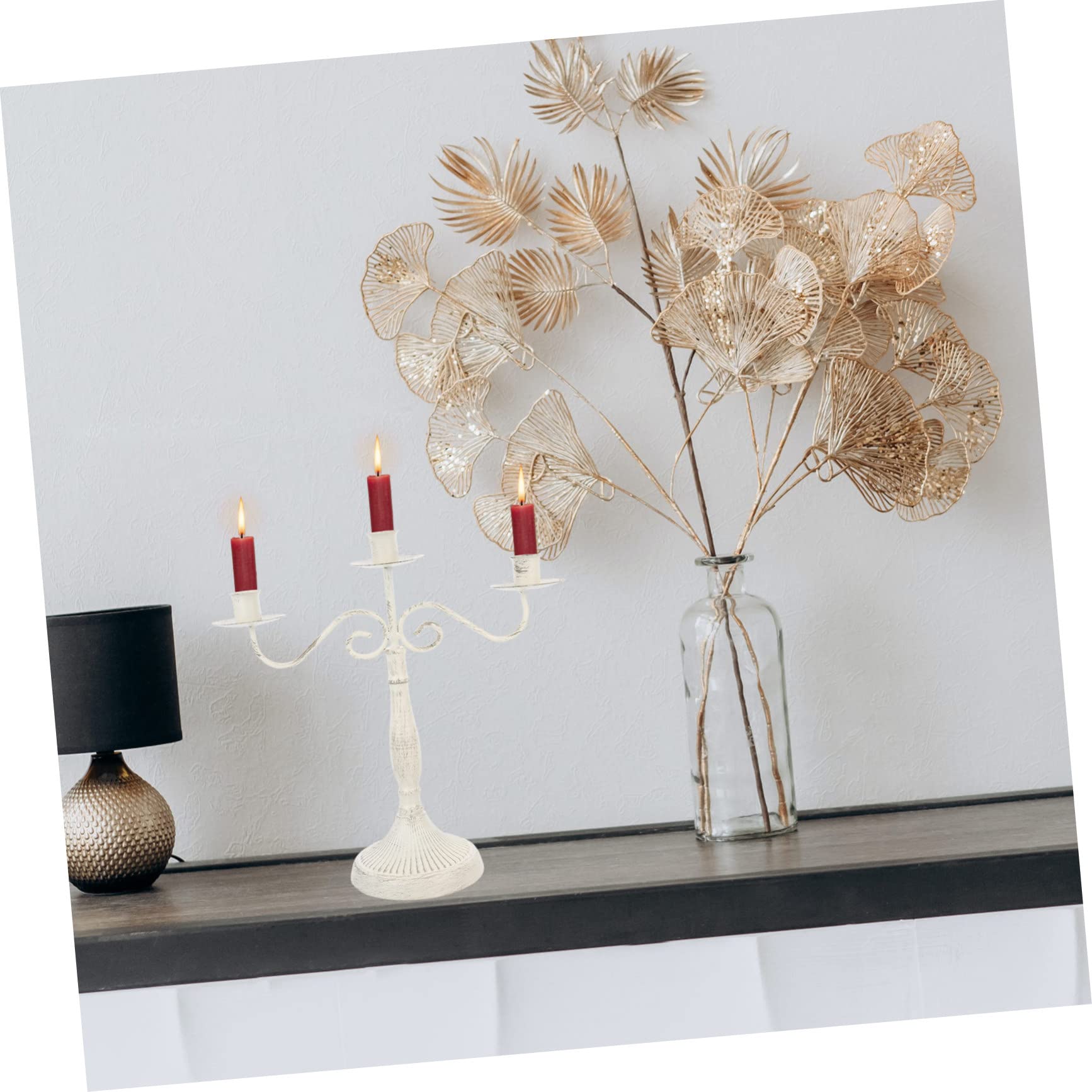 Candeliere Vintage Multi-head in Ferro Bianco per Tavolo