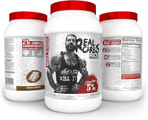 Miniatura 2 de 5% Nutrition Rich Piana - Arroz de carbohidratos reales con carbohidratos complejos alimenticios reales, energía glucémica baja de larga duración