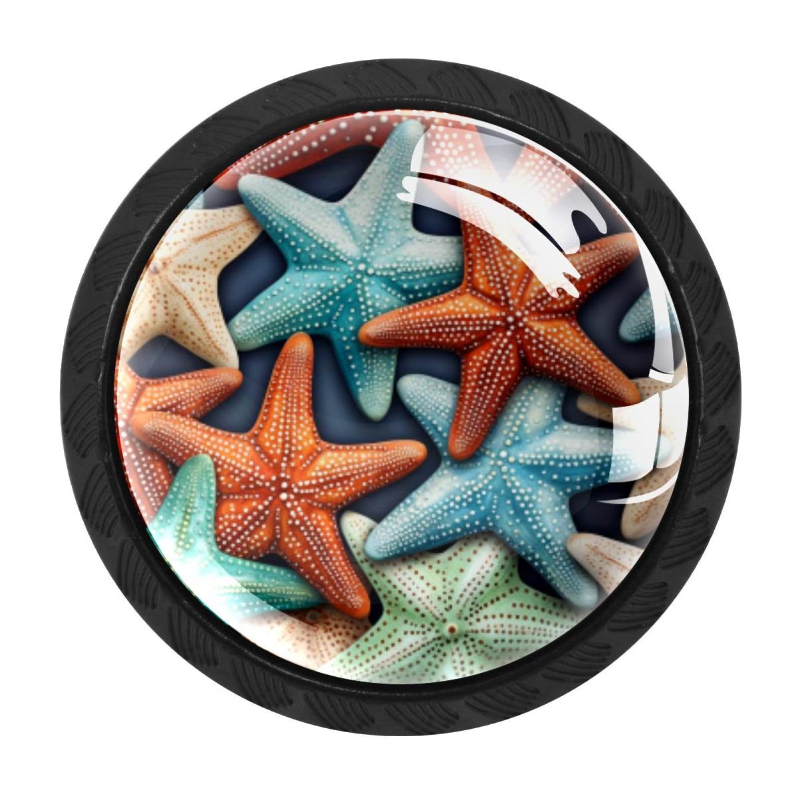 CHENZZZZ 4 Pieces Kitchen Cabinet Drawer Dresser Door Knobs Pulls Handles, Starfish