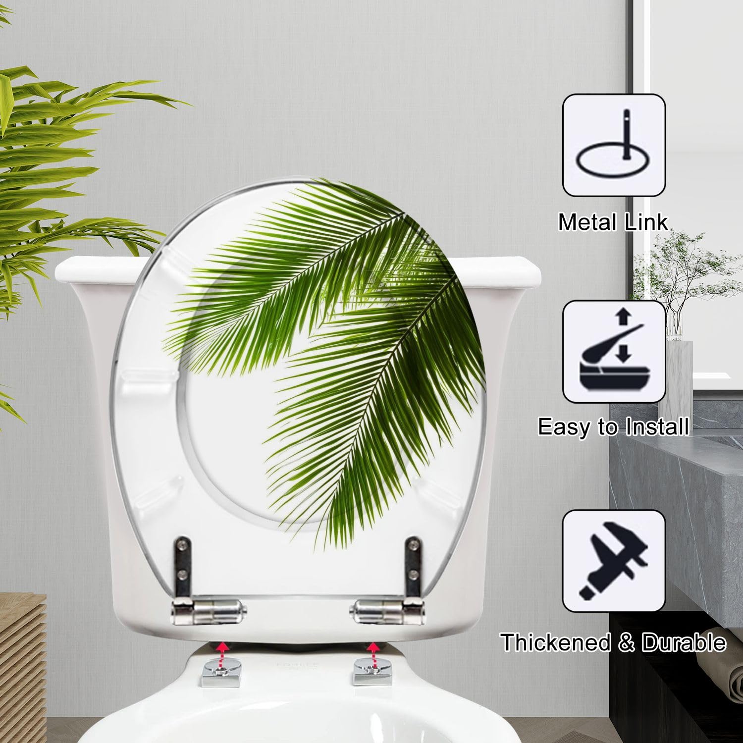 Sedile WC rotondo con chiusura ammortizzata per il bagno