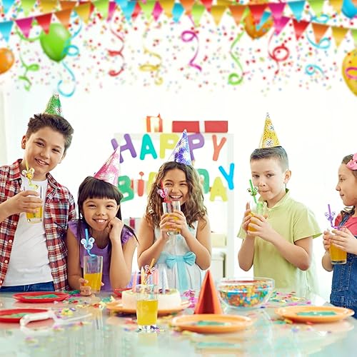 Miniatura 7 de 24 pajitas reutilizables con orejas de ratón con purpurina, 6 diseños, ideales para cumpleaños temáticos, suministros de fiesta temática Oh Twodles