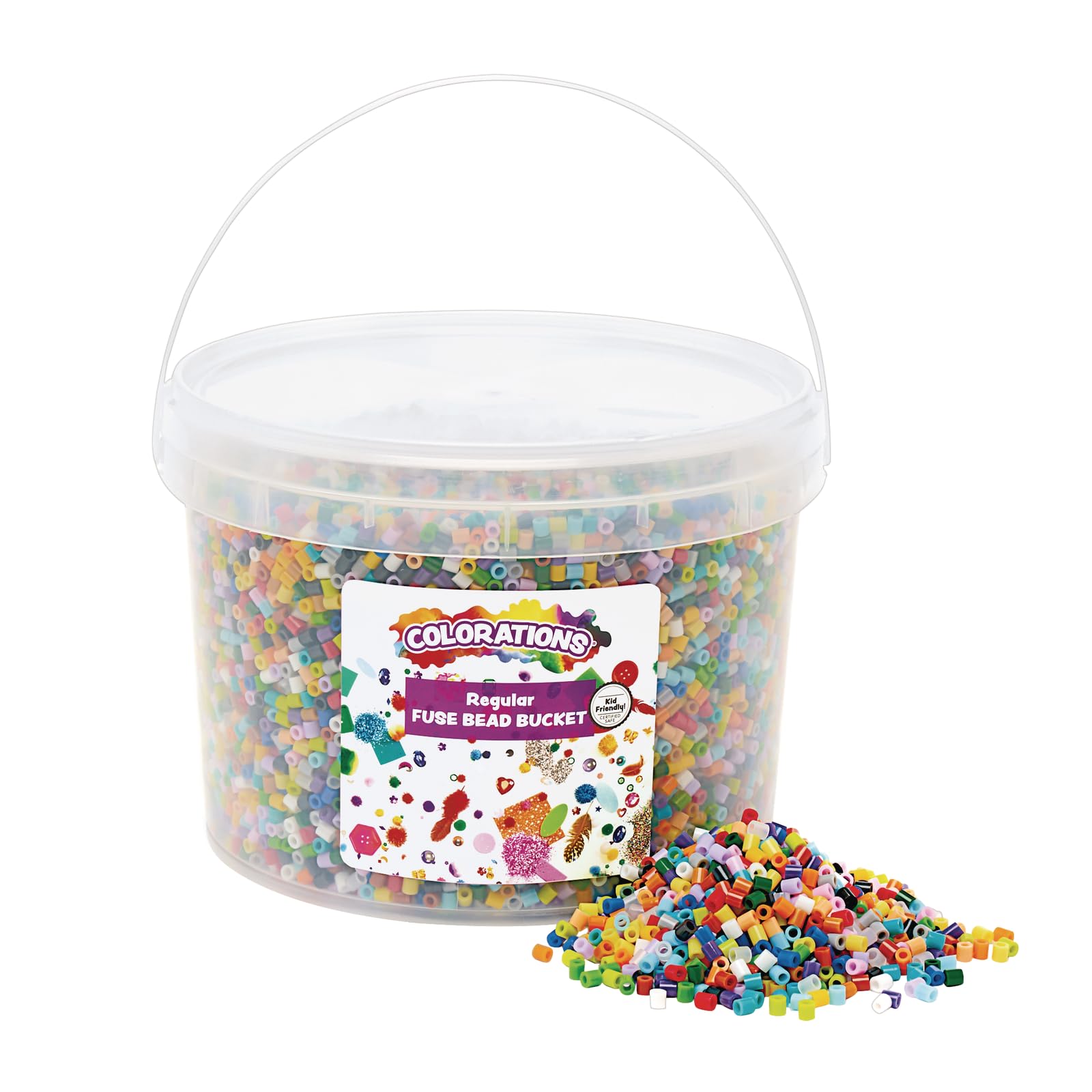 Colorations Fuse Beads, 22,000 Beads with 6 Pegboards & Ironing Paper, Regular Colors, Melty Beads, Iron, Crafts for Kids, Arts & Crafts, Beads, Plastic Beads, Fine Motor Activity, Screen-Free