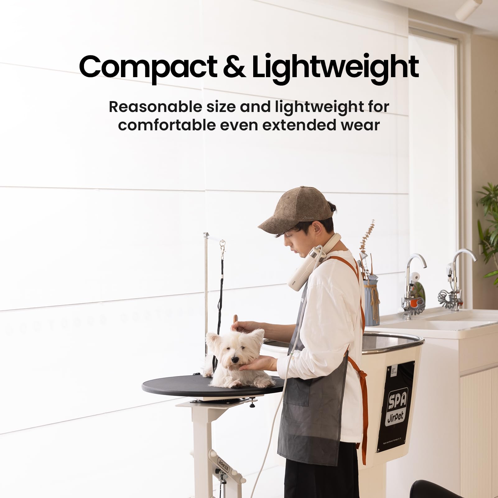 JirPet Pet Neck Dryer, Professional Dog Dryer for Pet Grooming, Hands-Free Dog Blow Dryer with Neck Hanging, Dog Hair Dryer with 3 Speeds & 4 Temp, Portable High Velocity Pet Dryer for Grooming Salon