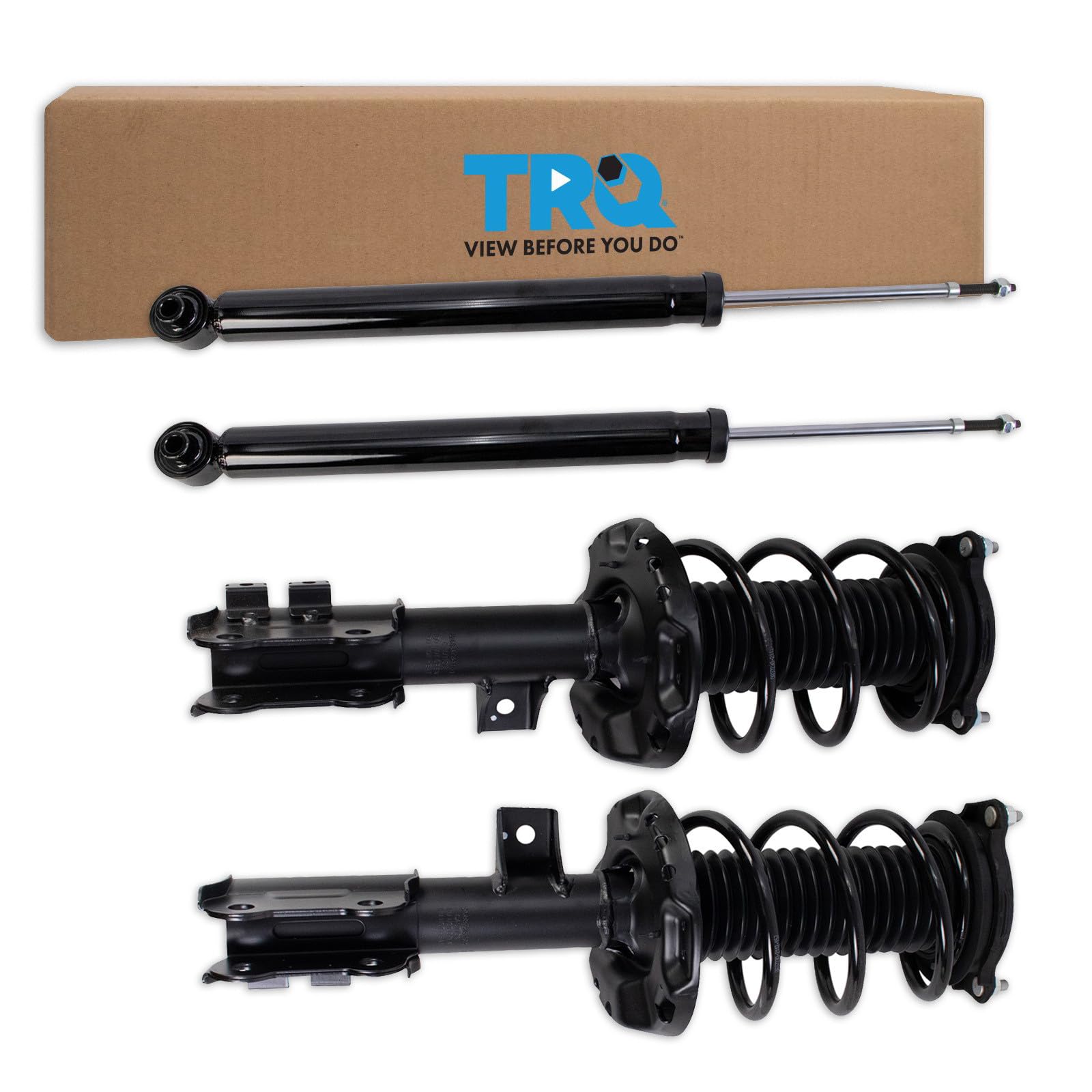 TRQ Front and Rear Complete Strut Assembly &amp; Shock Absorber Kit Complete Strut &amp; Coil Spring Assembly Compatible with 2015-2019 Hyundai Sonata 2016-2020 Kia Optima