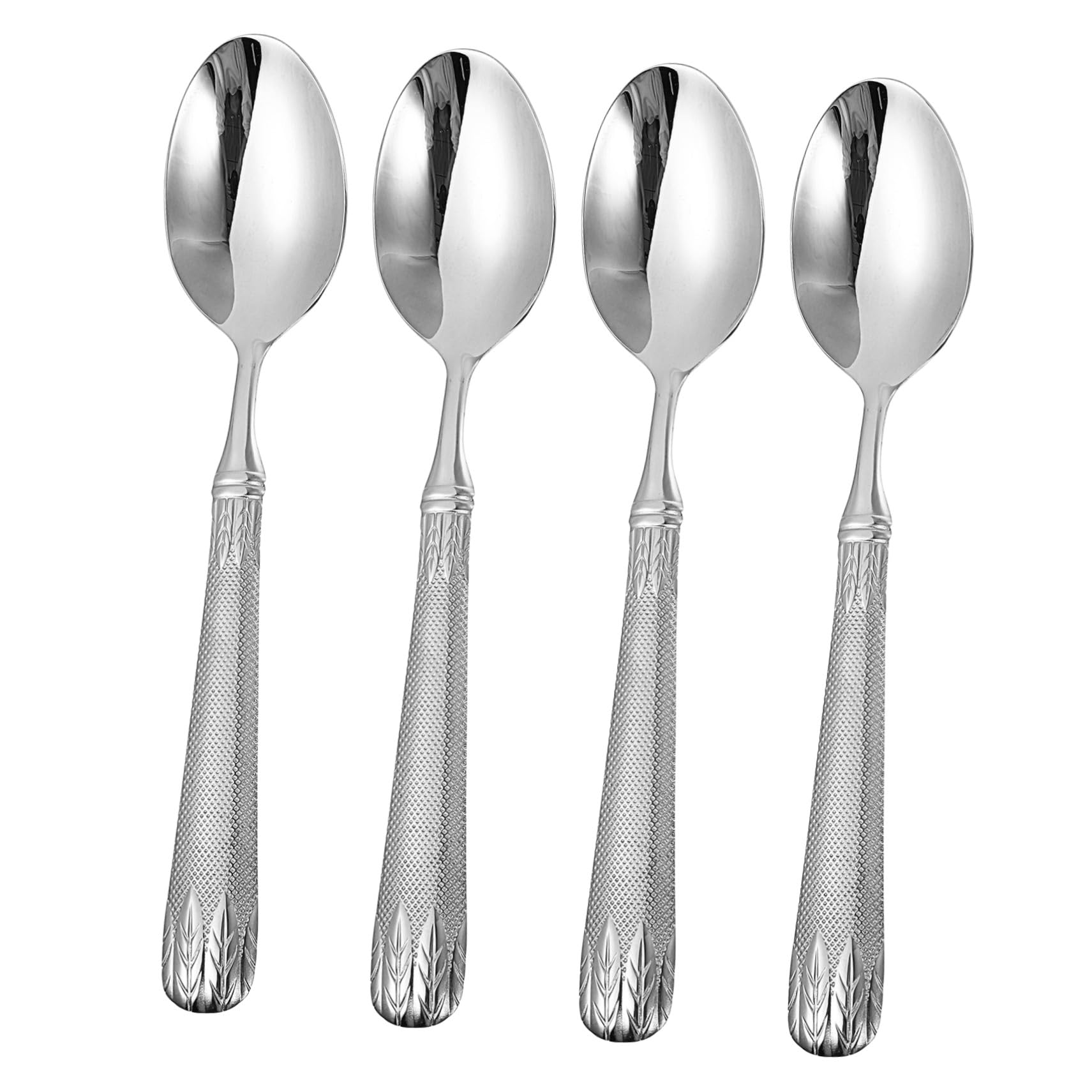 Cucharas de Acero Inoxidable 4 Piezas Plata para Desayuno y Postre
