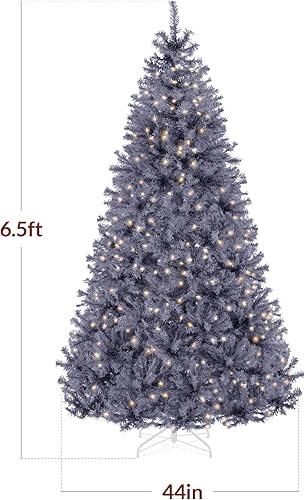 Miniatura 166 de Best Choice Products Árbol de Navidad negro preiluminado de 7.5 pies, decoración navideña completamente artificial para el hogar, oficina