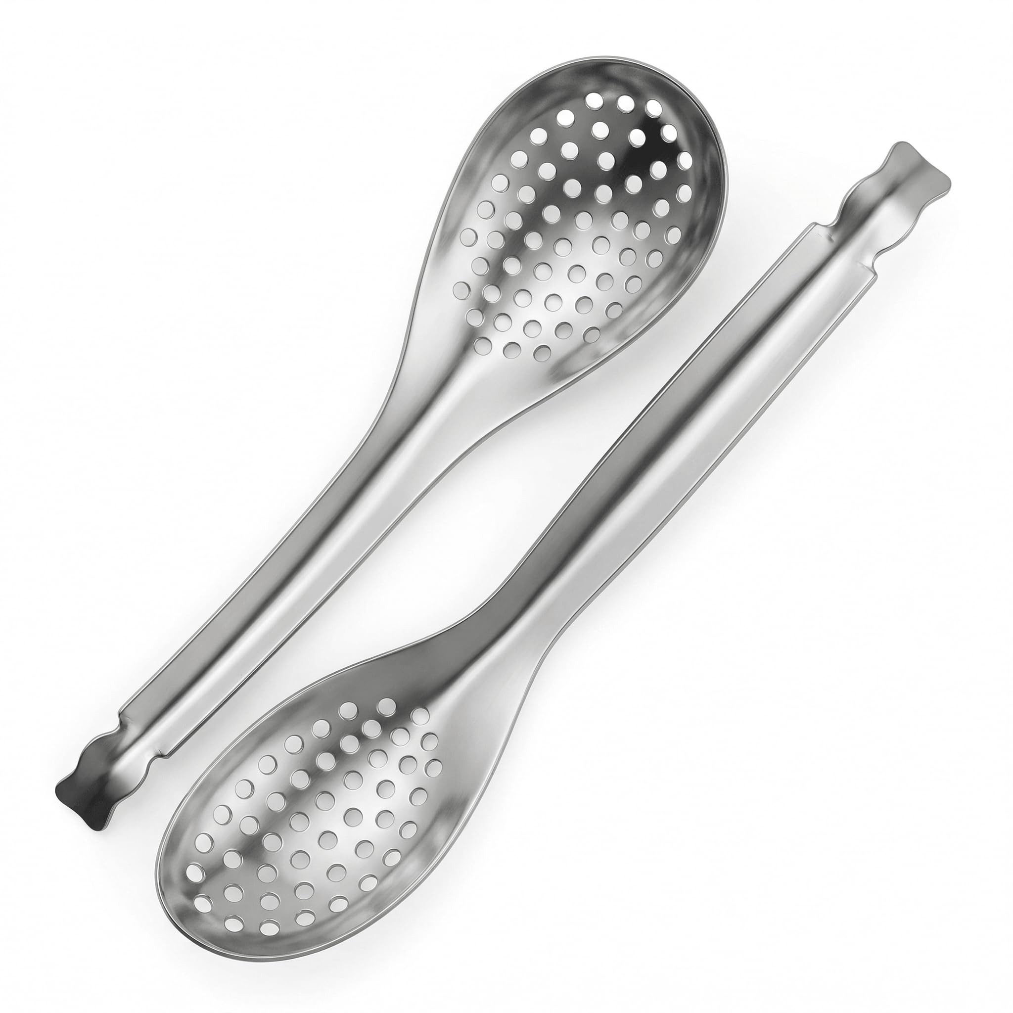 2 Pcs Slotted Spoons, Stainless Steel Caviar Colander Spoon for Precision Straining, Caviar Spoon, Small Slotted Skimmer Strainer Scoop, Kitchen Skimmer Spoon, Caviar and Pasta Spoon Set