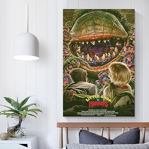 Miniatura 5 de Póster retro de película de suspenso de terror, pequeña tienda de horrores, decoración de habitación, pintura artística, lienzo impreso para pared,