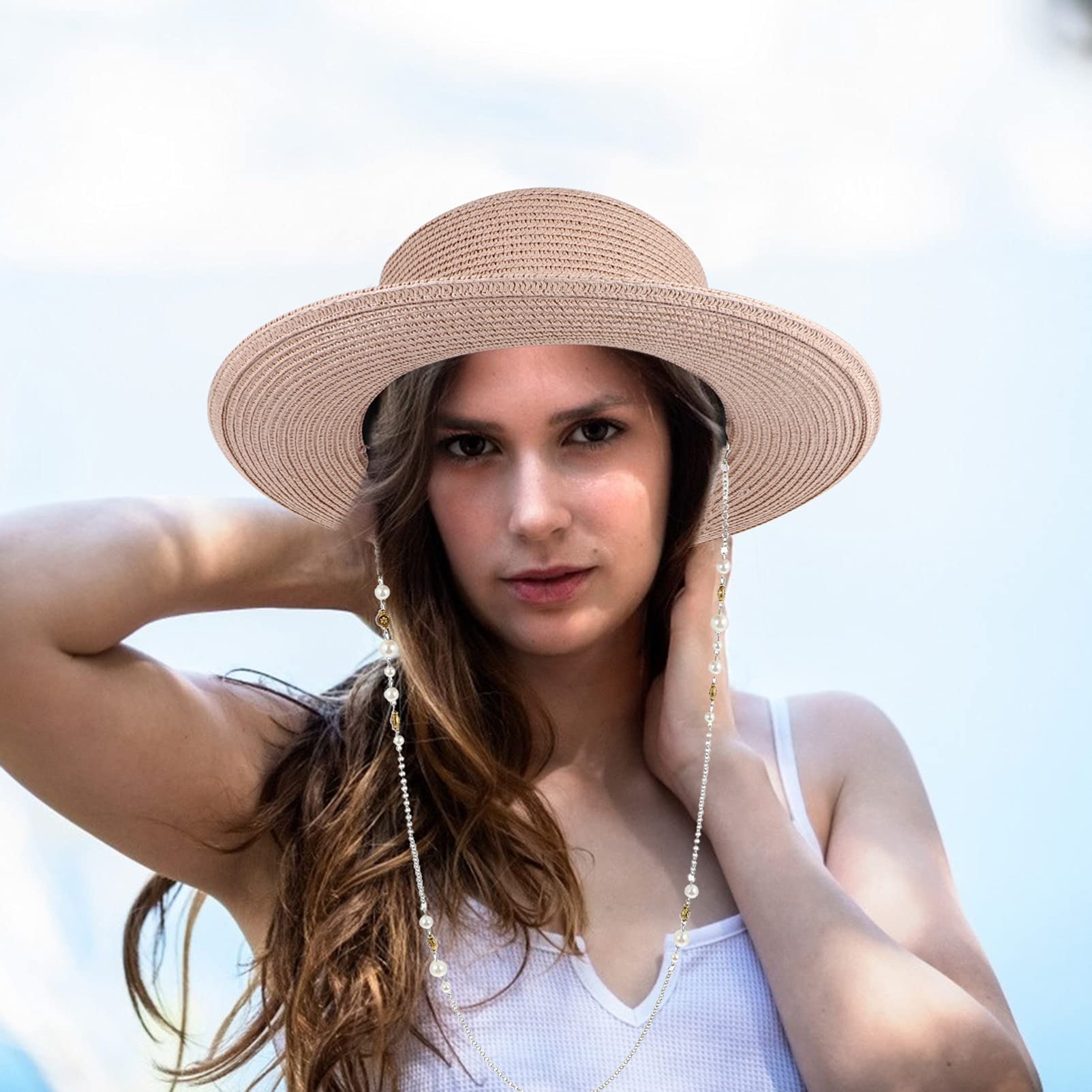 PACKOVE Sombrero de Sol Plano Gorro Sol Sombrero Sol protección Solar de Playa de para Hombre para el Sol Tapa Parasol de Mujer Papiro