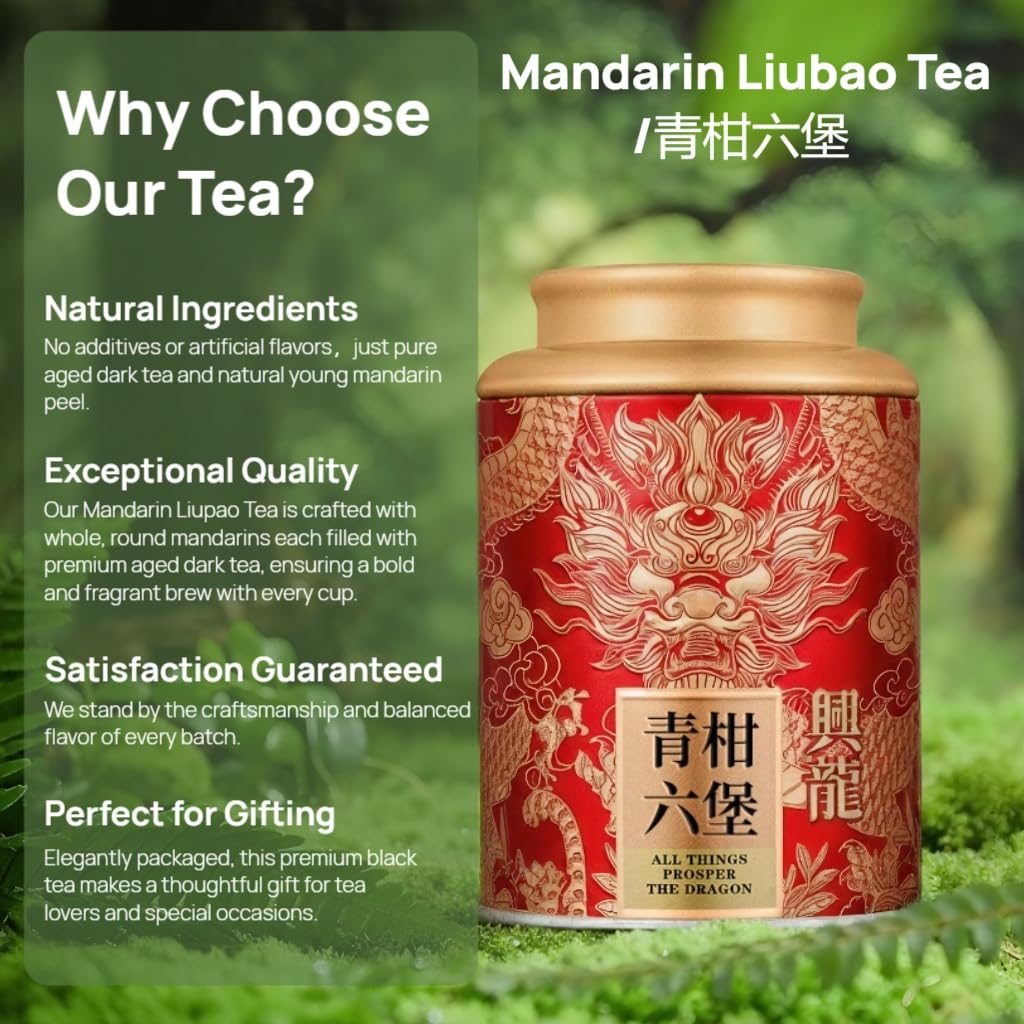 Liupao-Té Mandarín Premium | Té Oscuro De Guangxi, China | Sin Aditivo | Perfecto para Regalar 250g / 8,82oz