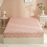 Vista 10 de Sábana ajustada 100% algodón suave tamaño queen de bolsillo profundo con rayas coloridas y estampado Gingham, sin arrugas, 1 pieza, sábana