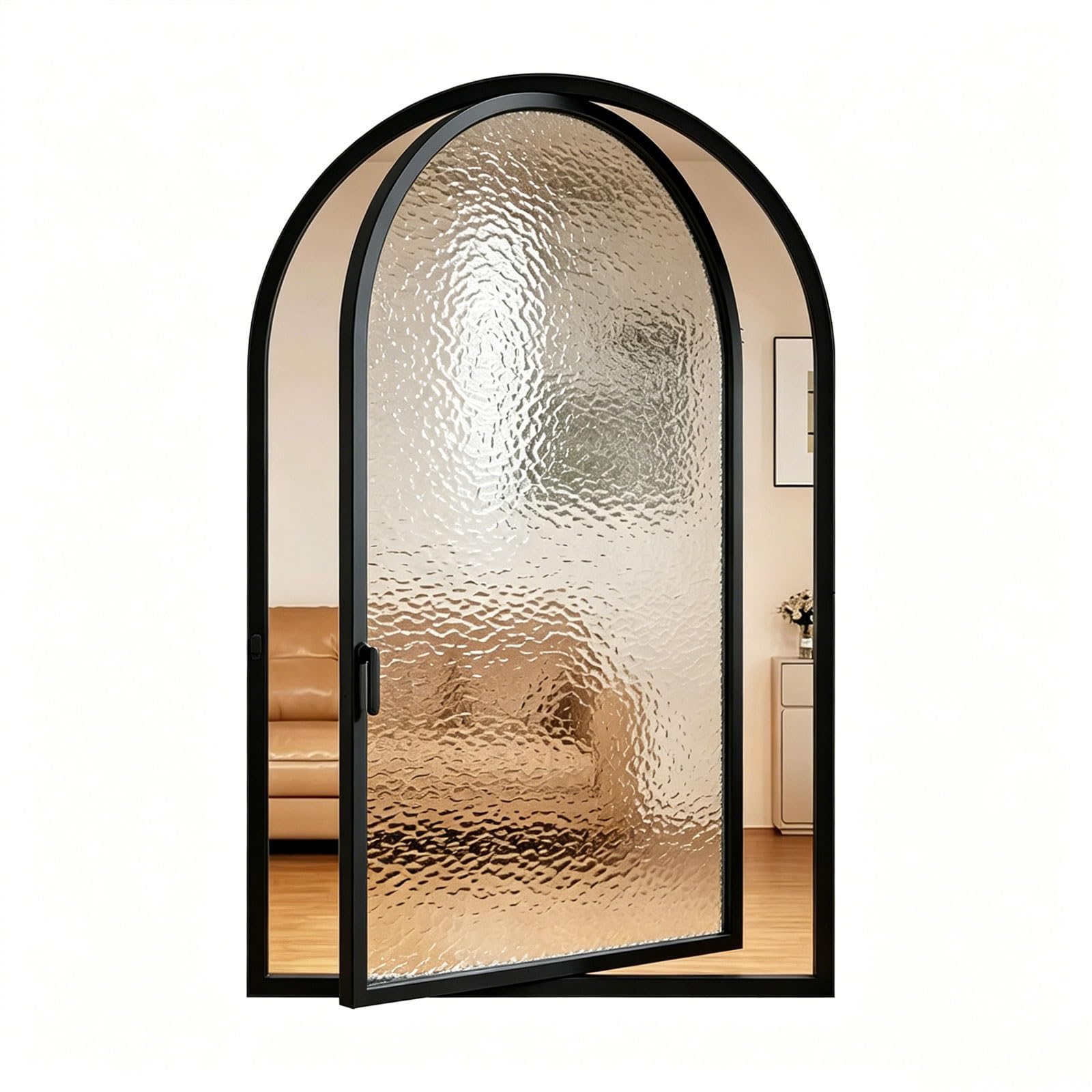360° Rotating Window, Shed Glass Windows with Handles Metal Frame for Basement Transom Bathroom(Black,80x120cm/31x47in)