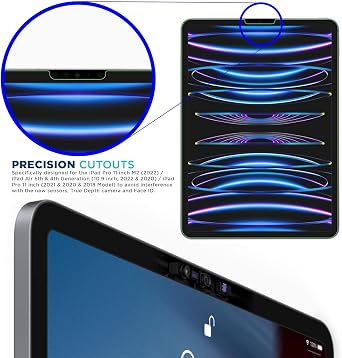 Tech Armor for iPad Pro 11 (2020, 2018), Anti-Glare Screen Protector 2 Pack