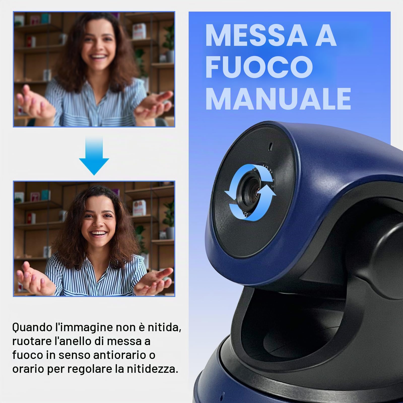 Gsou Webcam wireless, videocamera HD 1080P per videochiamate e streaming Plug and Play, telecamera regolabile per PC, Mac/Laptop/Macbook, funziona con zoom, Skype, team (con supporto per treppiede)