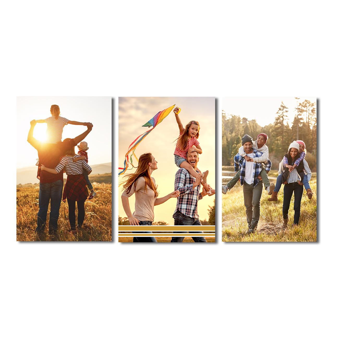 CXHOSTENT Custom Photo Prints 3 Piece Personalized Pictures for Wall Customized Canvas Wall Art with Your Photos for Family Wedding Friends