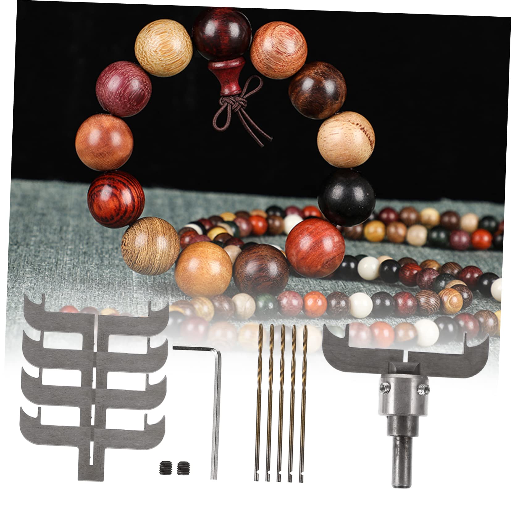 iplusmile Juego de Fresas de Acero Hacer Pulseras y Cuentas de Madera, Accesorios para Molduras de Carpintería, Adecuado para Artesanía y Joyería de Madera