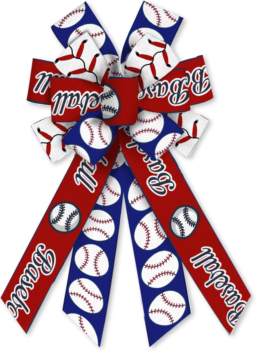 On-Airstore Large Baseball Decor with Burlap Boves in Blue, White, Red Stripe for Sports Events & Indoor/Outdoor Decoration
