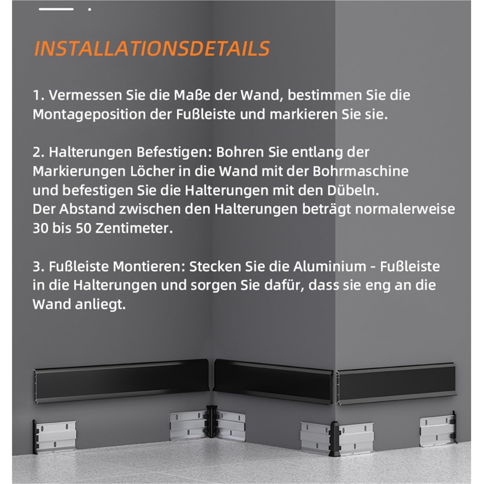 Paquete de 2 zócalos de metal blanco de 100 cm, moldura de cocina, perfiles de zócalo de esquina de 60 mm para decoración del hogar y bisagra sin costuras
