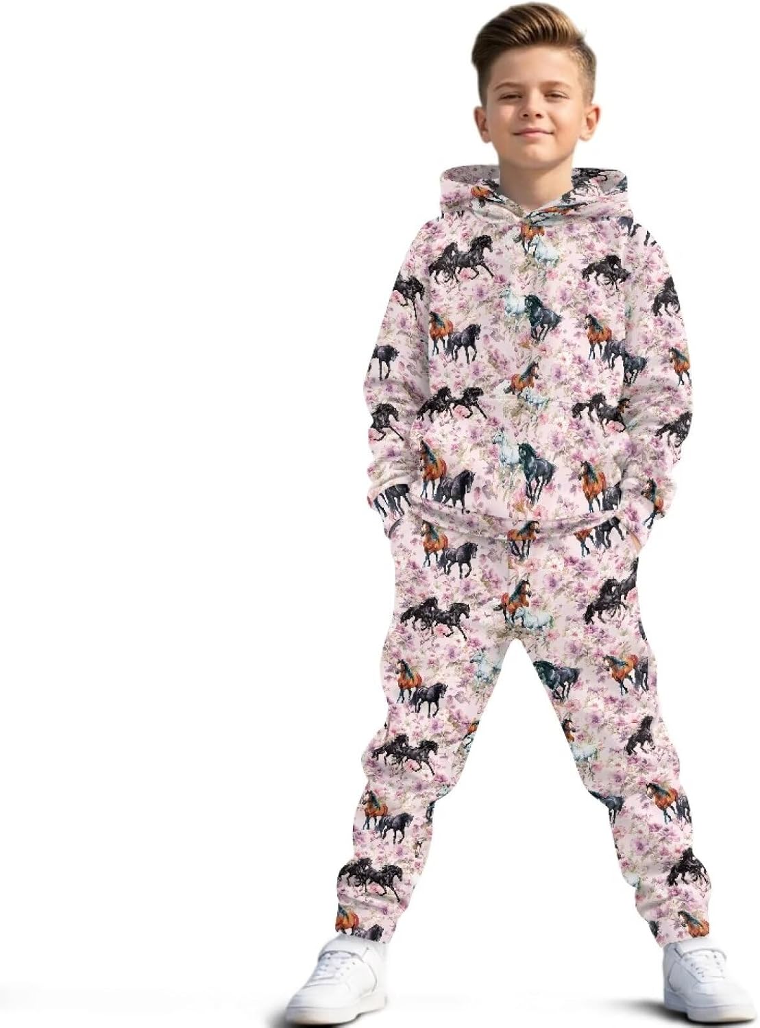 Bulopur Kids Jogger Set for Girls 2 Pieces Long Sleeve Sweatshirt Warm Breathable Athletic Pants Comfy Sweatpants Set
