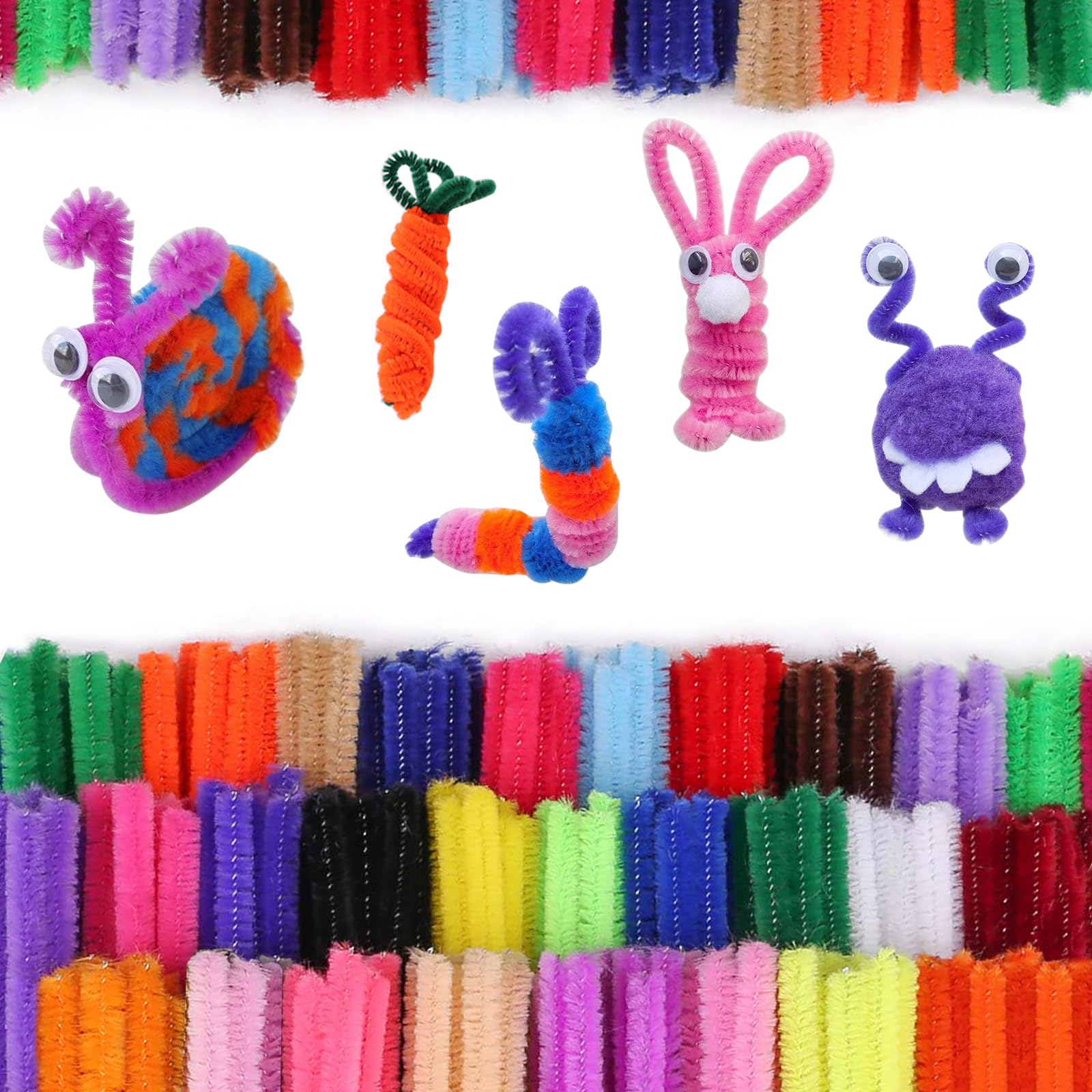 300 Scovolini In Ciniglia Verde Muschio - Morbidi E Pieghevoli Per Lavoretti Creativi Con Bambini - Foto 5