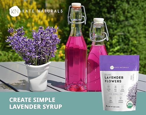 Miniatura 5 de Flores secas de lavanda para hacer té y jabón (4 onzas) - Kate Naturals. Flores secas orgánicas del USDA de planta de lavanda para té de lavanda y