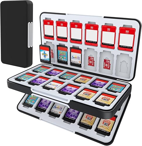 HEIYING Switch Game Card Case for Nintendo Switch 2 (2025)/ Switch OLED,Portable Switch Lite Game Card Storage with 48 Games Cards Slots and 24 Micro SD Cards Slots