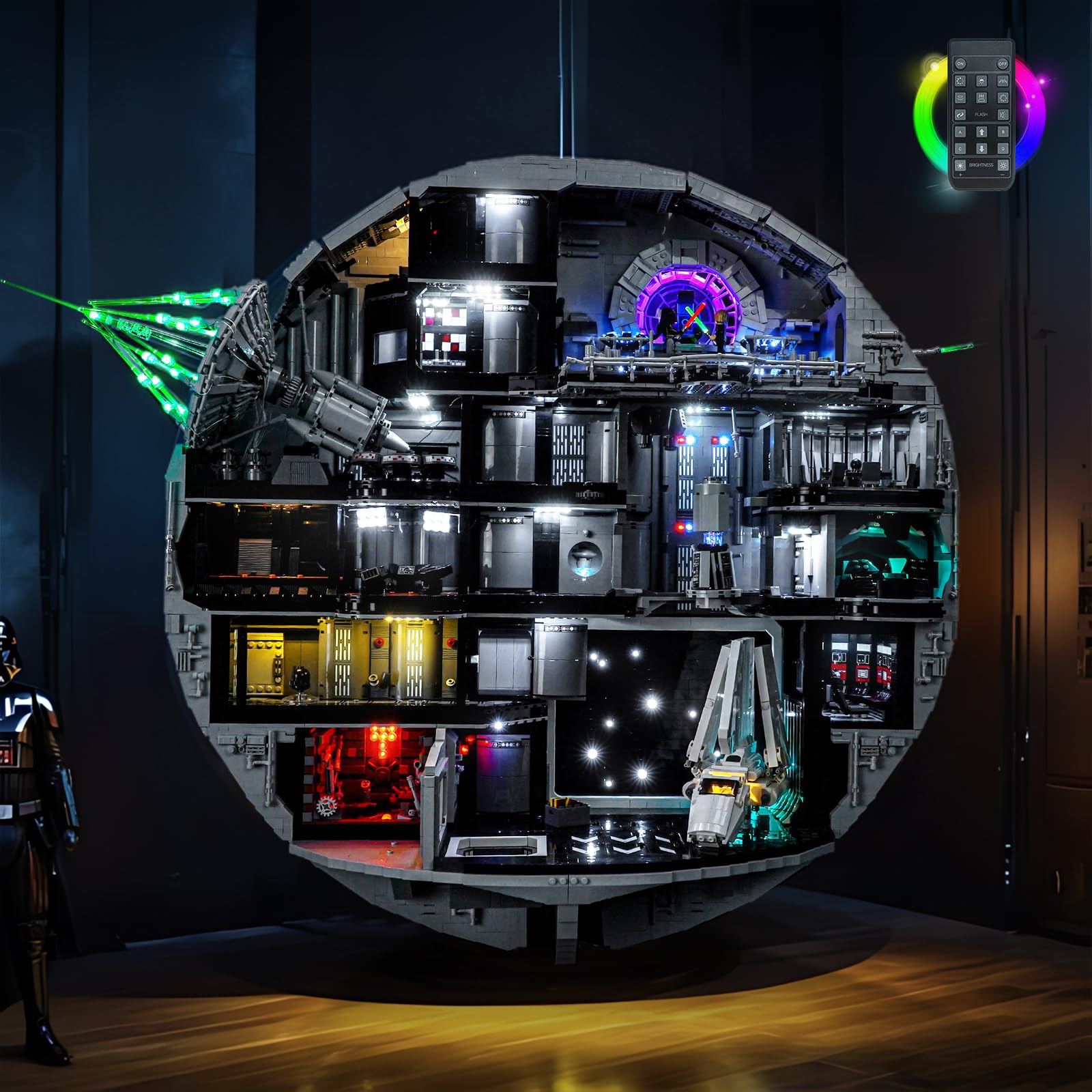 Kit de iluminación remota BrickBling compatible con Lego Death Star 75419 (sin modelo), kit de iluminación LED compatible con juguetes creativos Lego Death Star