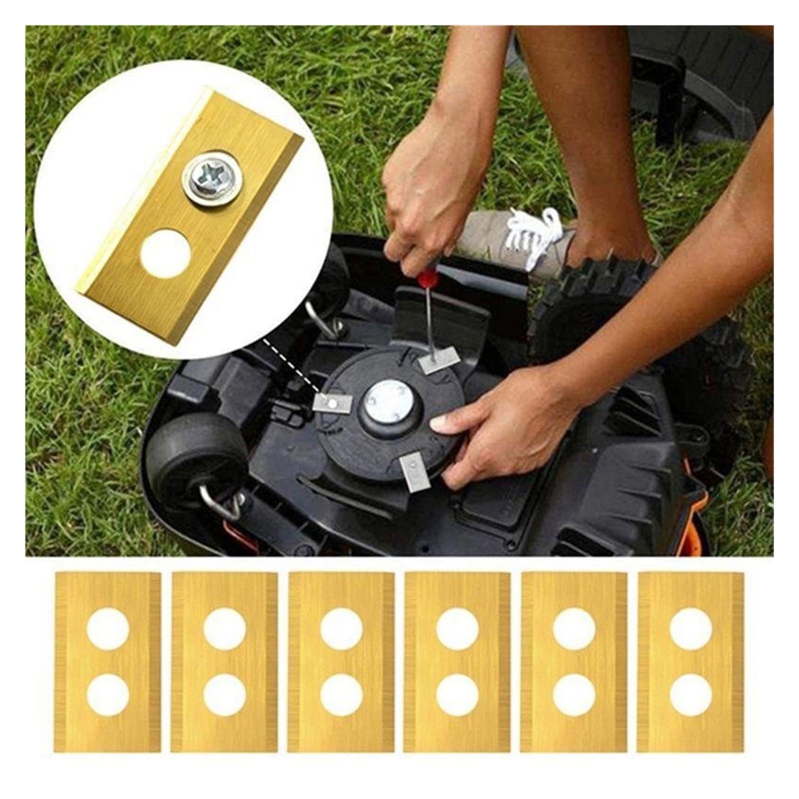 Cuchilla for Cortacésped, Compatible Con Mammotion, Cuchillas De Repuesto De Las Series Luba Y Yuka, Cortacésped Robótico De 72 Piezas Con Accesorios De Destornillador(Gold)