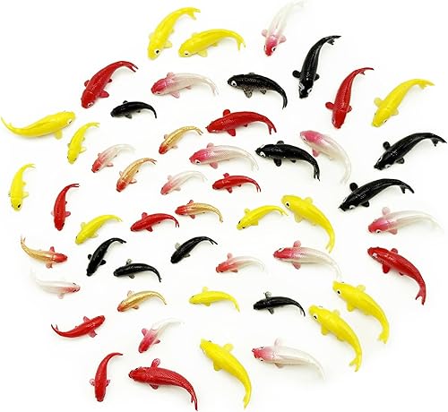 Miniatura 3 de 50 figuras miniatura de peces Koi para mini casa de muñecas, jardín de hadas, decoración de paisajes