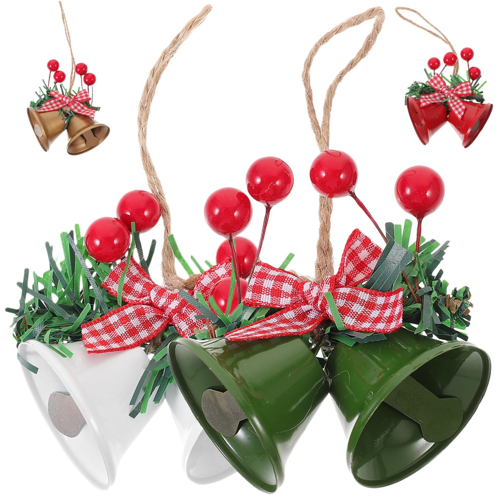 VANZACK 4pcs Xmas Hanging Bells Cute Bell Ornaments for Christmas Tree Door and Home Decor Eye Catching Holiday Accessories