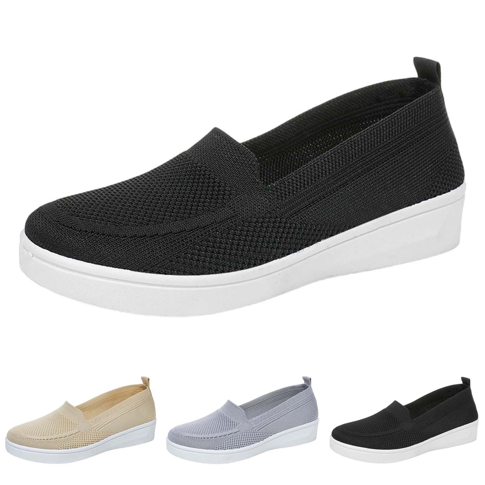 Scarpe Donna Ortopediche Leggero Senza Lacci Scarpe per Diabetici Casual con Supporto per Arco Slip on Sneakers Donna Punta Chiusa Morbida Camminare Estive Sneakers Offerta Barca in Rete Tennis Shoes